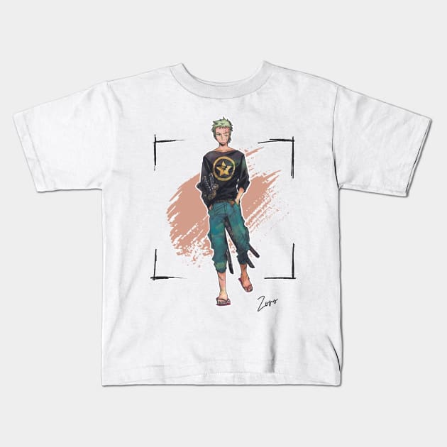 Roronoa Zoro Kids T-Shirt by Next Graffics